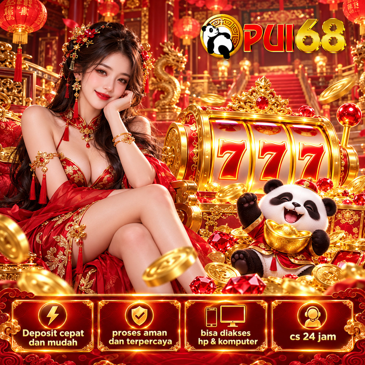Banner PUI68: bernuansa oriental dan karakter panda